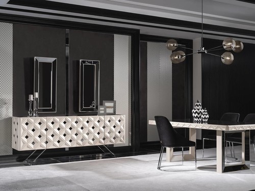 Weißes sideboard mit spiegel - weißes,