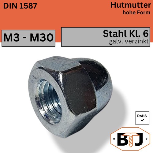 Din 1587 hutmutter - din, form