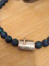 Halskette Lapis und Quarz grün Kugeln matt,Wechselschliesse 925 Sterling Silber