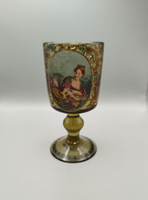 Weinkelch - Wein-Kelch von Alfred Taube  grüngrundig - Mundgeblasen - 60er Jahre