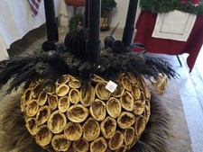 Adventskranz Walnüsse Naturmaterialien