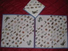 3 Servietten ~ Maritim, Meerestiere und Kreaturen, Art von Ernst Haeckel ~ 33x33