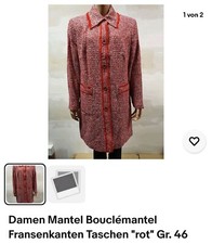 Damen Mantel Bouclé 46 Neu
