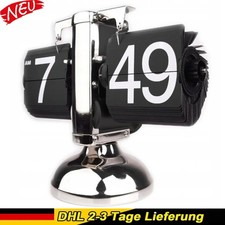 Flip Clock Klappzahlenuhr Retro Uhr Tischuhr Bahnhofsuhr Zuhause Tisch Dekor NEU