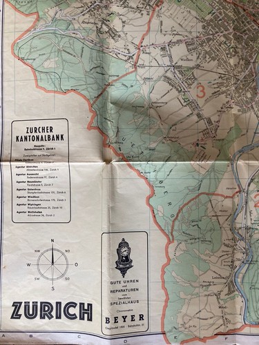 Original vintage stadtplan - original,