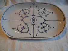 große Servierplatte Platte Jäger Eisenberg 37,5x22,5 cm Original Blau Saks