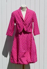 Cocktailkleid + Bolerojäckchen WALTER KRINES polka dots Baumwolle - Gr. 38