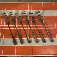 Bauhaus Versilbert 90er Besteck Gabeln ✨Hotel Fürstenhof in Leipzig 1940er 6Stk