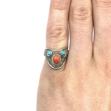 Silber Ring Türkis Filigran