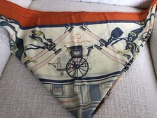 *Hermés* Carre 70 Vintage Palonniers CG / Orange/ Jaune Soufre/ Bleu - Scarf- 