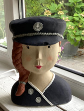 BADEN Ladykopf Kapitänsfrau Kapitän maritim, Skulptur Figur Kopf, H: 26 cm