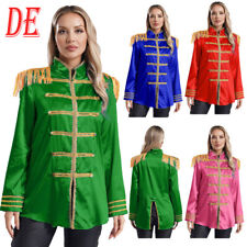 Damen Kostüm Zirkus Jacke Blazer Fransen-Schulterklappe Uniform Mantel Fasching 