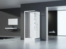Dusche Komplettdusche Eckdusche Duschkabine 90 x 90 x 200 cm MARWELL White Dream