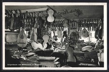 Ansichtskarte Mittenwald, Geigenbau-Werkstätte, Innenansicht, Handwerk 