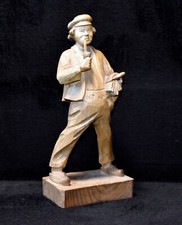 Holzfigur alt Ouro Artesania Spain Nr.359/0  Mann mit Schirm und Pfeife