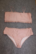 BIKINI SET BUSTIER GRÖSSE 4XL (50-52) HELL ORANGE MITKLEINEM VOLANT VON SHEIN