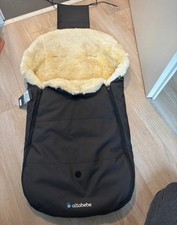 Altabebe Lammfell Fußsack für Kinderwagen nordkap schwarz beige