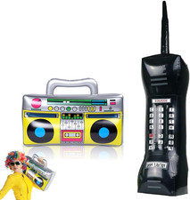 Aufblasbarer Retro Ghettoblaster 80er 90er Party Deko 2 Stück