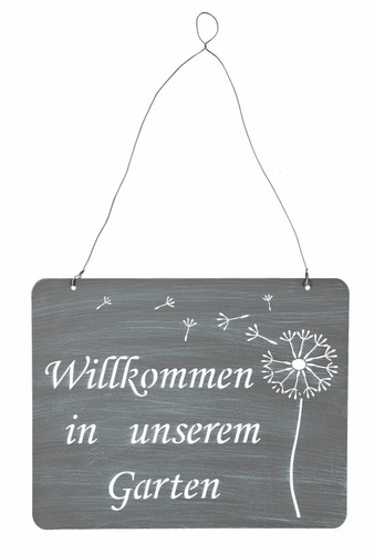 Schild willkommen garten - im,