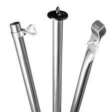 3x Stahl Zeltstange stufenlos Teleskopstange 210-290cm Sturmstange Orkanstange
