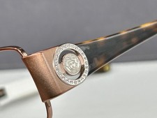 Versace Brille Damen braun eckig Oval Strass 1134 NP:187€