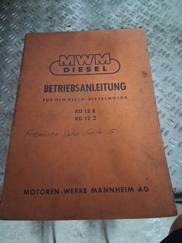 Mwm betriebsanleitung und - betriebsanleitung,