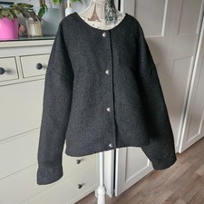 H&M Boucle Blazer 4xl schwarz Jacke Kurz Bolero 56