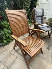 Massiver GartenStuhl , 4 Hochlener  TeakHolz ,KlappStuhl , 35€ pro Stuhl 