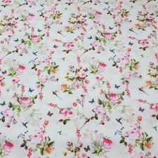 Baumwollstoff Rosen auf hell