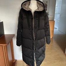 ZARA Designer super warme Daunen Winter Mantel Gr.L schwarz -beige  mit Kapuze