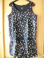 Schlafanzug für Mädchen, Jumpset, Gr. 152 dunkelblau, weiße Sterne