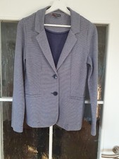 Blazer Sweatblazer Jerseyblazer Damen Street One blau-weiß gestreift - Größe 38