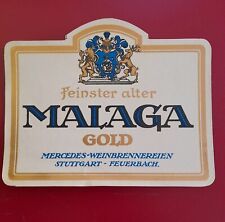 Altes Etikett - Alter Malaga Gold, Mercedes Weinbrennereien, Stuttgart-Feuerbach