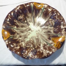 Große Keramik Schale, 1898 Germany, Laufglasur