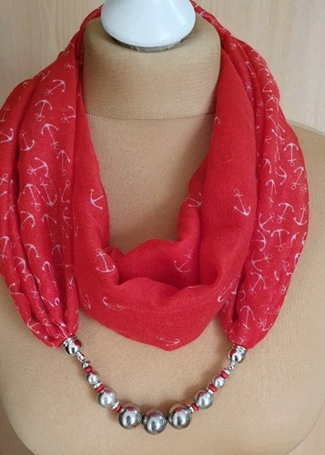 Schal schmuckschal mit kette - mit,