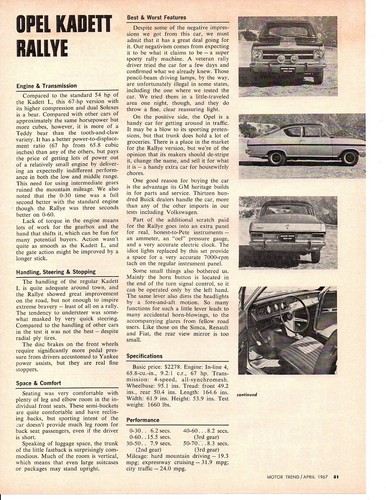 1967 opel kadett rallye - rallye, ~