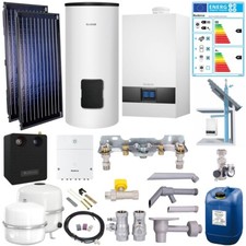 Buderus Solar-Paket GB172i.2 Gas-Brennwert-Therme 15kW 2E m. BC400 Schacht 10m
