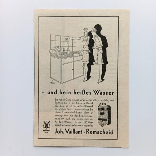 1930 vaillant auto geyser - 1930, gas