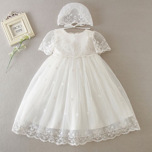 2tlg taufkleid taufmütze - taufkleid, +