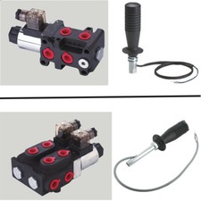 Hydraulik 6/2 - 8/3 Wegeventil Umschaltventil Magnetventil inkl Hebel mit Taster