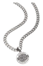Harley-Davidson Halskette Round B&S Script, Silber, Edelstahl