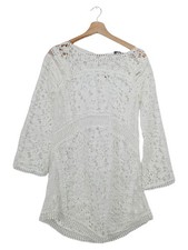 Damen Spitzenkleid Weiß Gr. M