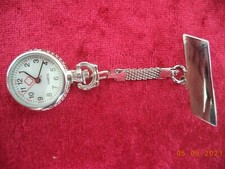 Schwesternuhr Damen - Uhr Anhängeuhr chromfarben NEU + OVP Krankenschwester
