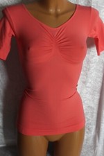 Schlankstütz Shape Bauchkiller Halbarm Top - UBF-PU-Raff. - Lachs - Gr. L 42 44