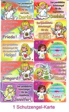 Schutzengelkarte Schutzengel Karte mit Name Mädchennamen Buchstabe D-J Geschenk