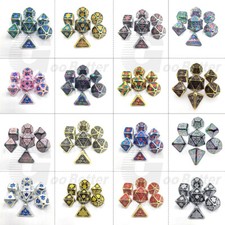 7-teilig Metall Poly Würfel