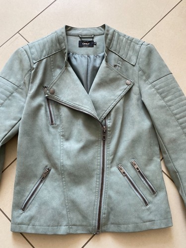 Leder jacke only - gr., grün