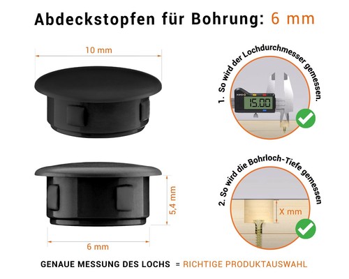 Abdeckstopfen schwarz