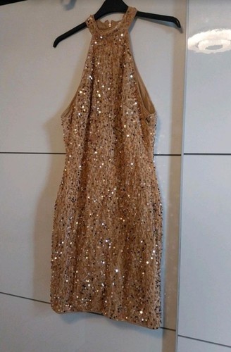 Abendkleid glitzerkleid gold - glitzerkleid, m