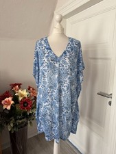 H&M luftiges Strandkleid Kaftan Sarong Überwurf Strand Kleid Blau/Weiß Gr. M